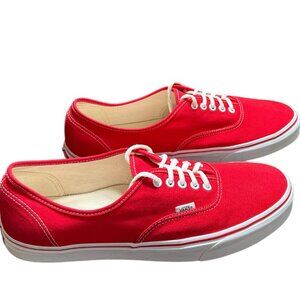 Vans Authentic Classic Mens Size 13 Red White Athletic‎ Skate Shoes Sneakers